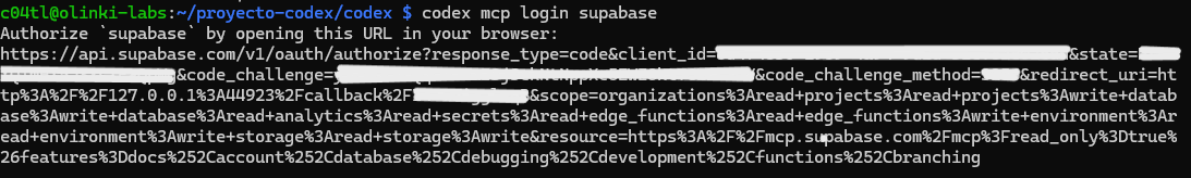 codex mcp login